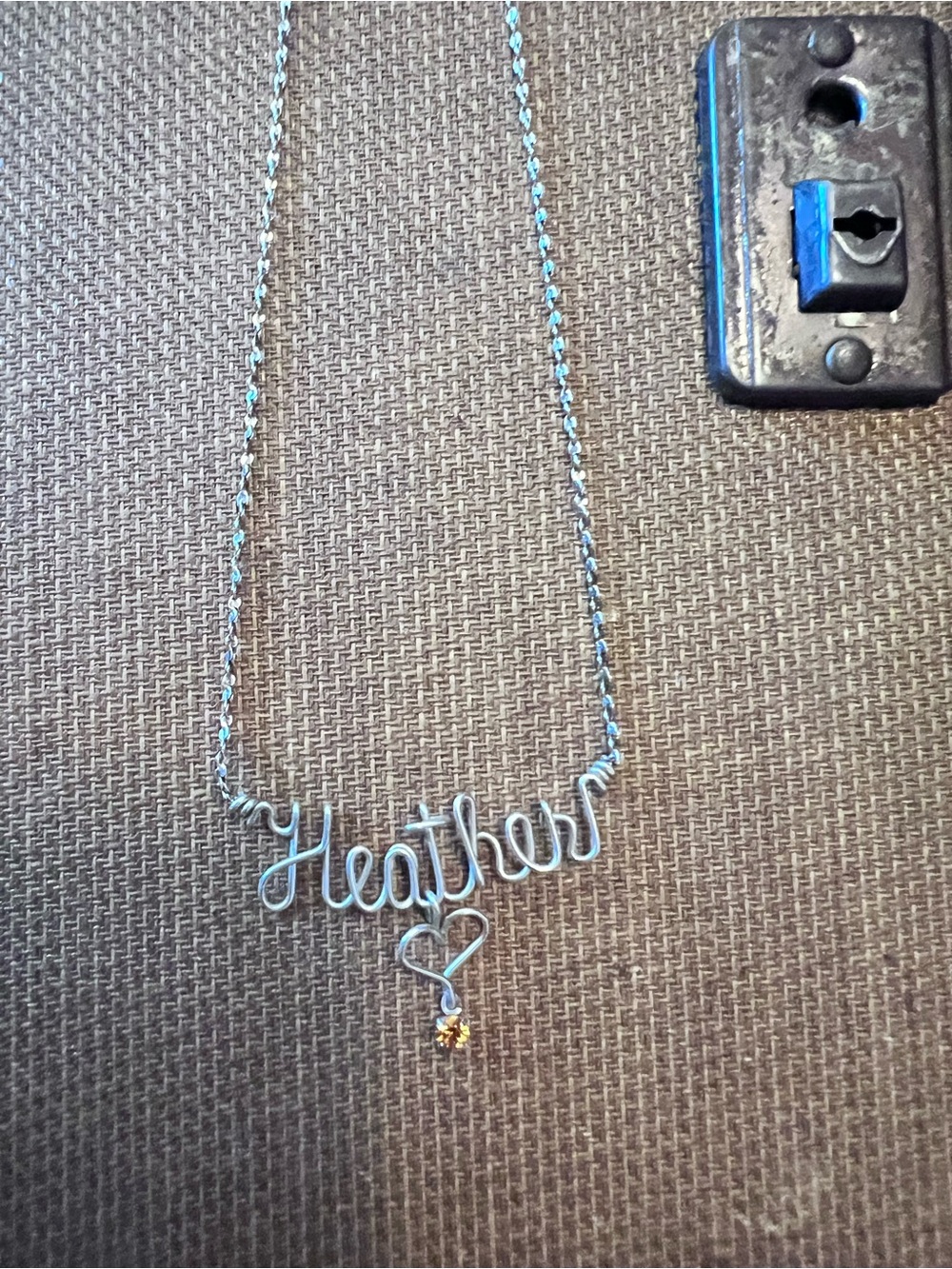 Personalized "Heather" Name Necklace in Silver with Heart Charm